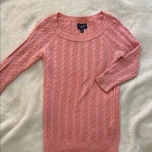 America Eagle Y2K Pink Cable Knit Sweater